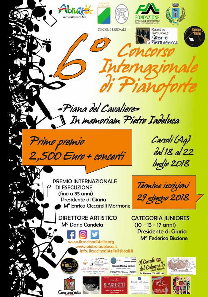 Locandina 6 Concorso Internazionale di Pianoforte